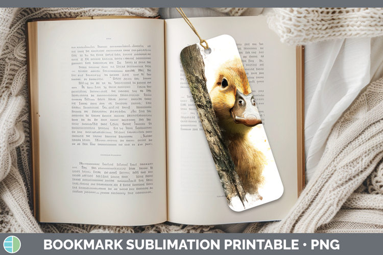 Duck Woodland Tree Peek Bookmark Sublimation Design
