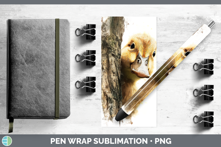 Duck Woodland Tree Peek Pen Wrap Sublimation Design