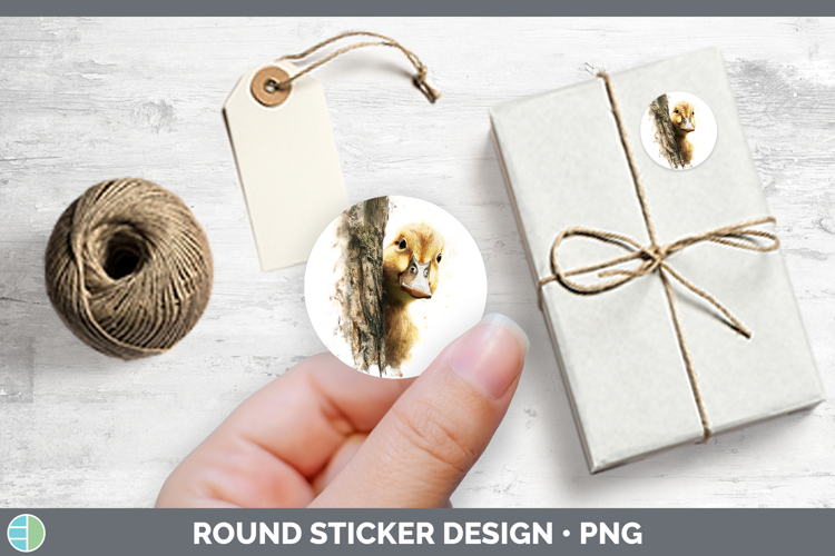 Duck Woodland Tree Peek Stickers Design