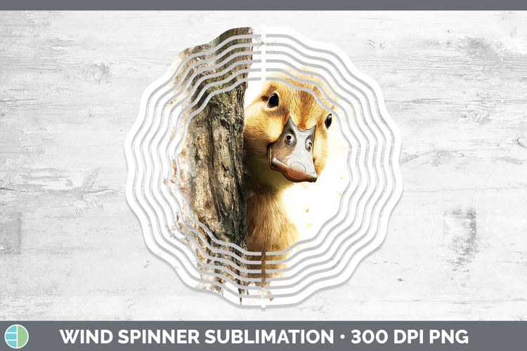 Duck Woodland Tree Peek Wind Spinner Sublimation Design