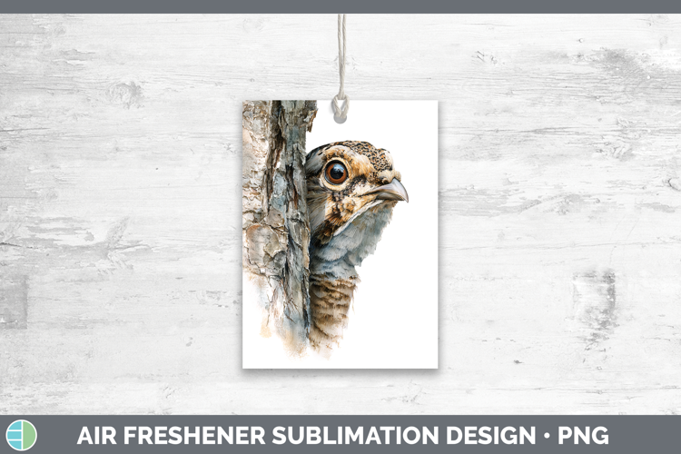 Grouse Woodland Tree Peek Air Freshener Sublimation Design