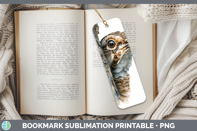 Grouse Woodland Tree Peek Bookmark Sublimation Design