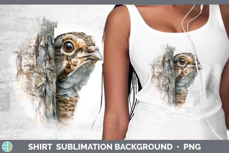 Grouse Woodland Tree Peek Shirt Sublimation Design