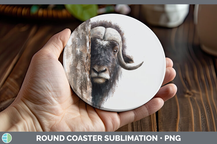GorgeousWoodland Tree Peek Round Coaster design.