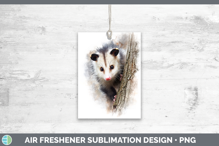 Opossum Woodland Tree Peek Air Freshener Sublimation Design