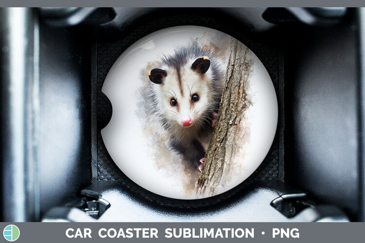 GorgeousWoodland Tree Peek Car Coaster design.