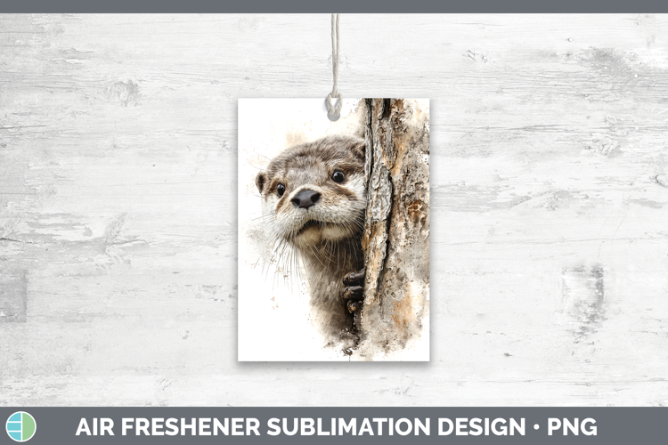 Otter Woodland Tree Peek Air Freshener Sublimation Design