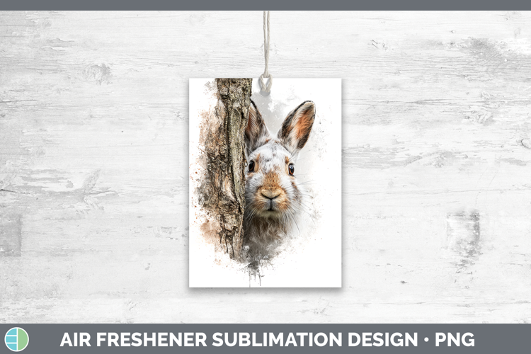 Snowshoe Hare Woodland Tree Peek Air Freshener Sublimation D