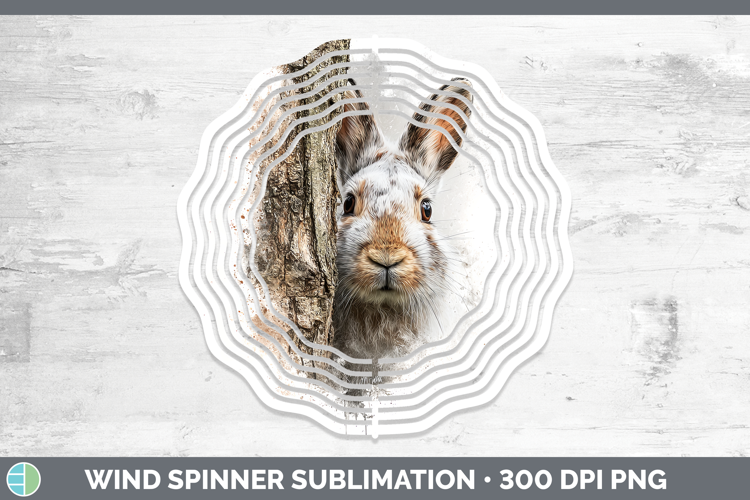 Snowshoe Hare Woodland Tree Peek Wind Spinner Sublimation De