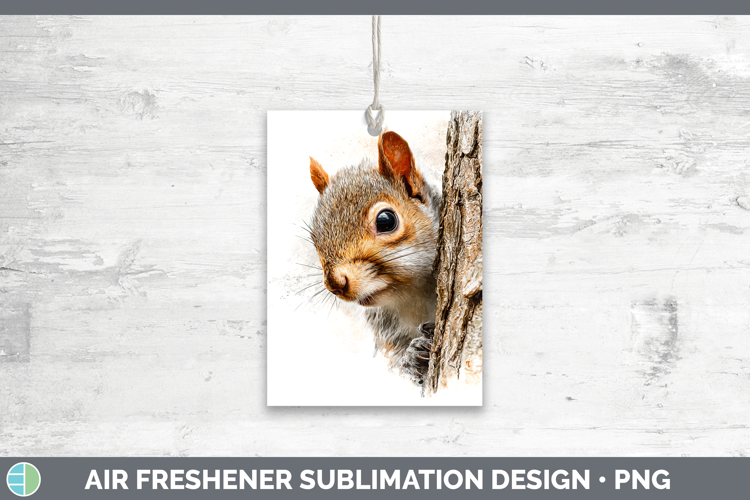 Squirrel Woodland Tree Peek Air Freshener Sublimation Design