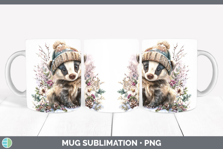 GorgeousWoodland Winter Knit Hat Mug Wrap design.