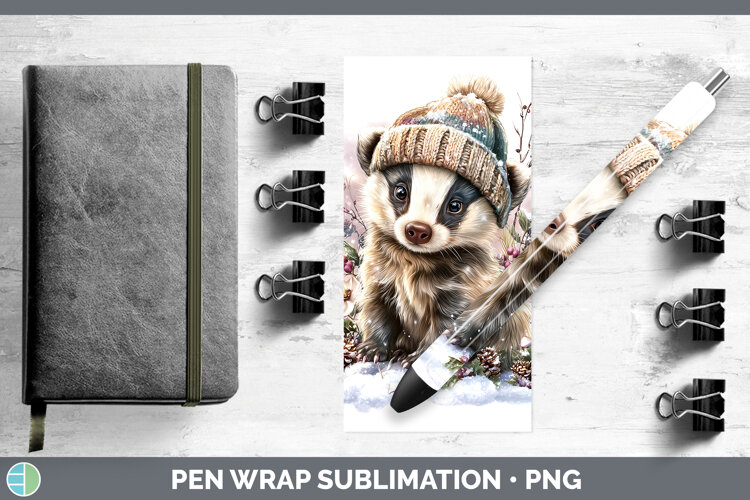 GorgeousWoodland Winter Knit Hat Pen Wrap design.