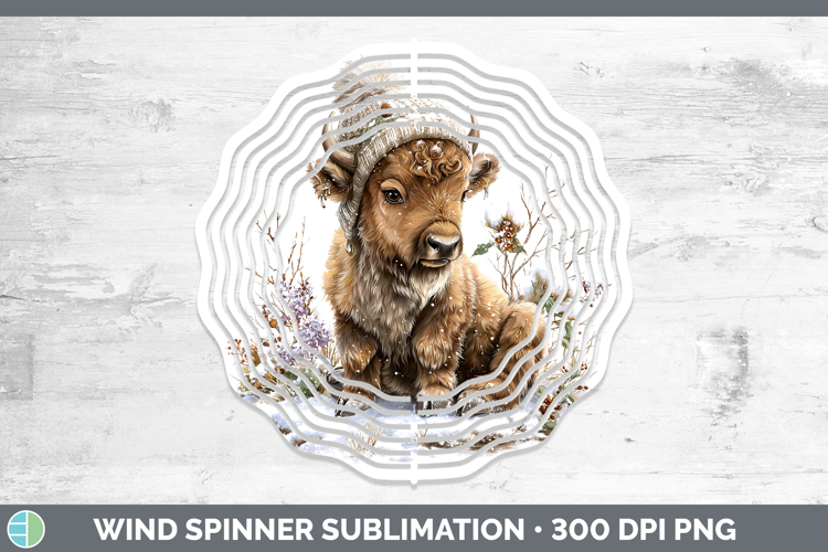 Bison Woodland Winter Knit Hat Wind Spinner Sublimation Desi