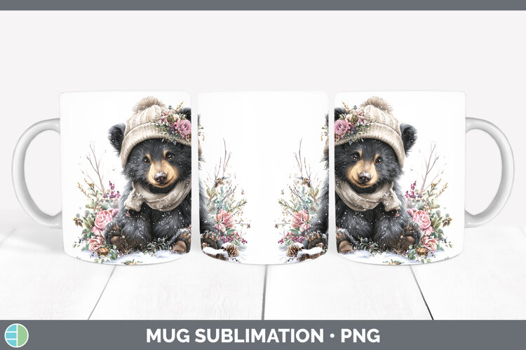 GorgeousWoodland Winter Knit Hat Mug Wrap design.