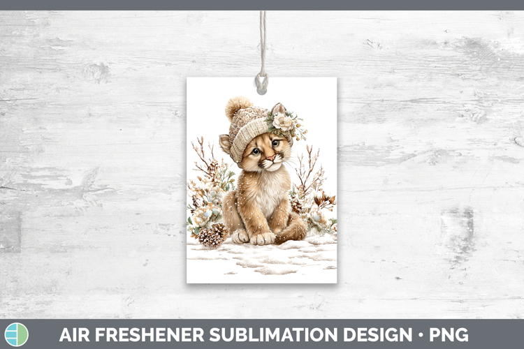Cougar Woodland Winter Knit Hat Air Freshener Sublimation De