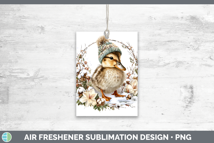 Duck Woodland Winter Knit Hat Air Freshener Sublimation Desi