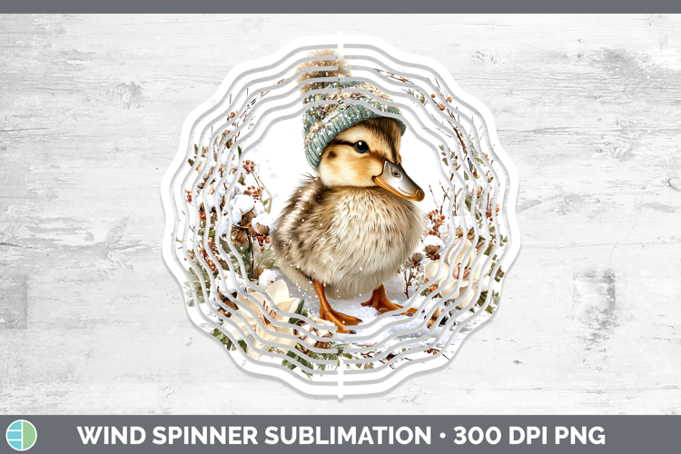 Duck Woodland Winter Knit Hat Wind Spinner Sublimation Desig