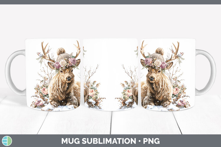 GorgeousWoodland Winter Knit Hat Mug Wrap design.