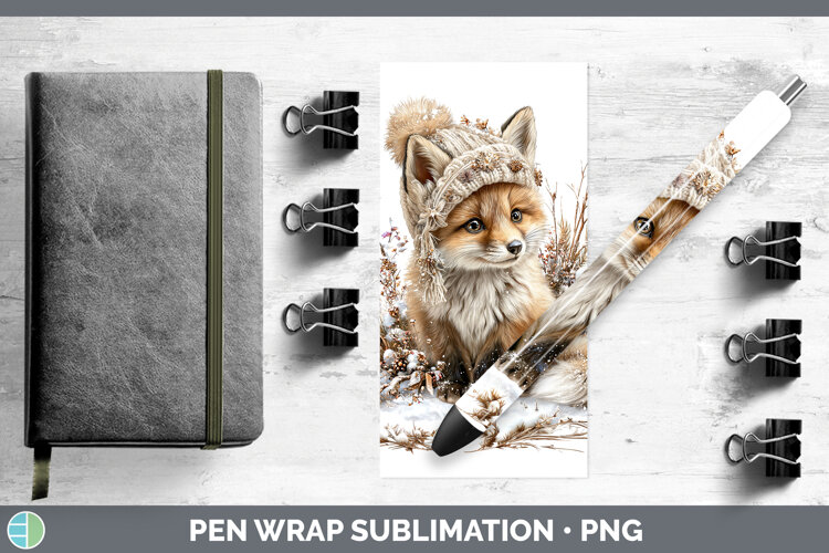 GorgeousWoodland Winter Knit Hat Pen Wrap design.