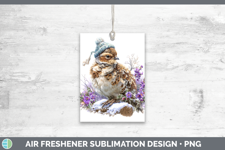 Grouse Woodland Winter Knit Hat Air Freshener Sublimation De