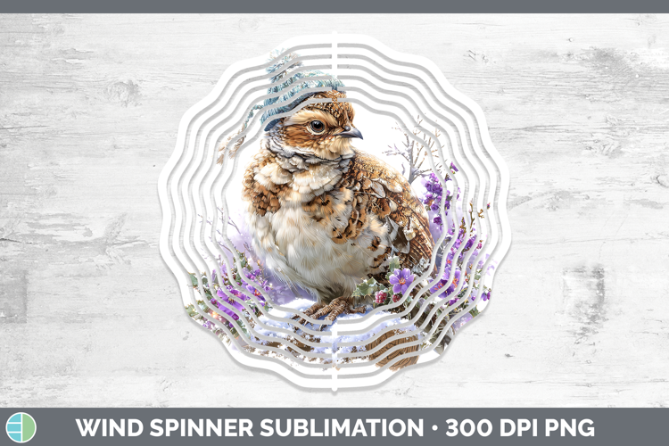 Grouse Woodland Winter Knit Hat Wind Spinner Sublimation Des
