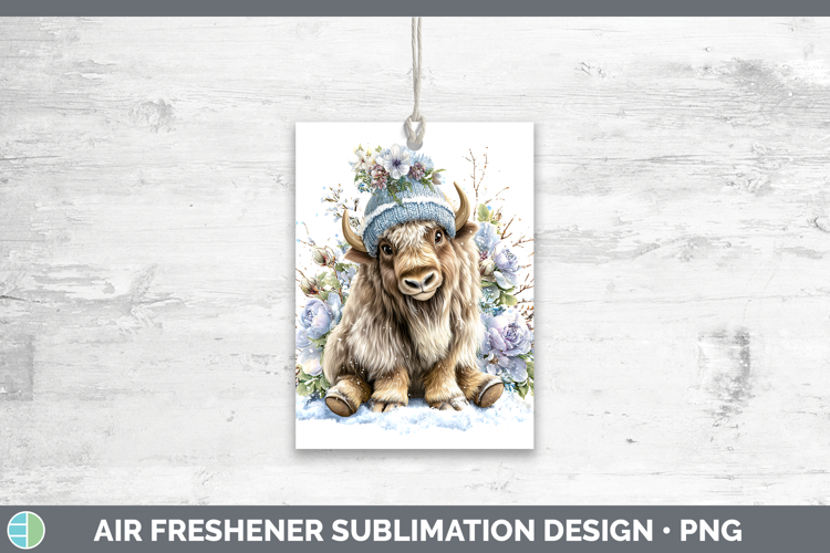 Musk Ox Woodland Winter Knit Hat Air Freshener Sublimation D