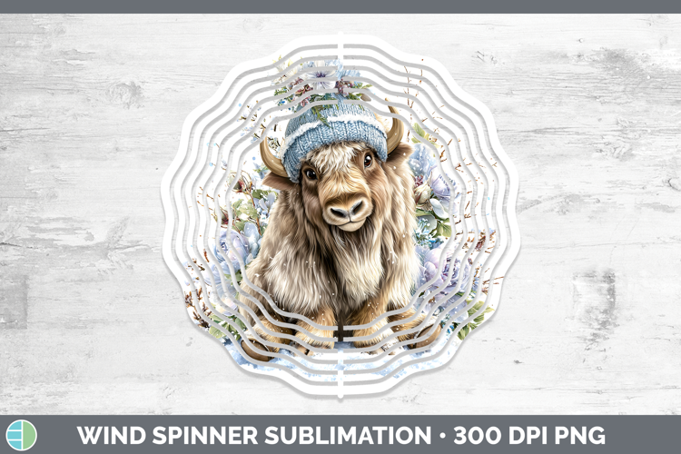 Musk Ox Woodland Winter Knit Hat Wind Spinner Sublimation De