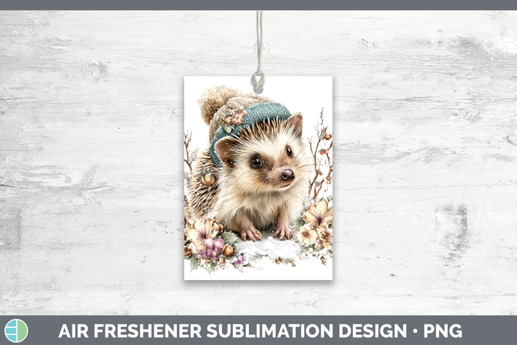 Porcupine Woodland Winter Knit Hat Air Freshener Sublimation