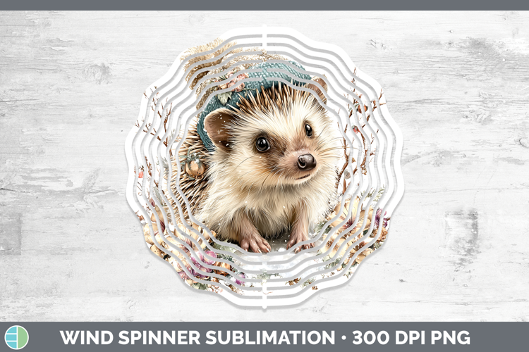 Porcupine Woodland Winter Knit Hat Wind Spinner Sublimation