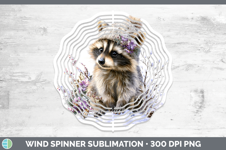 Raccoon Woodland Winter Knit Hat Wind Spinner Sublimation De