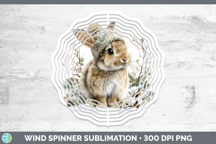 Snowshoe Hare Woodland Winter Knit Hat Wind Spinner Sublimat