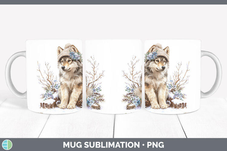 GorgeousWoodland Winter Knit Hat Mug Wrap design.