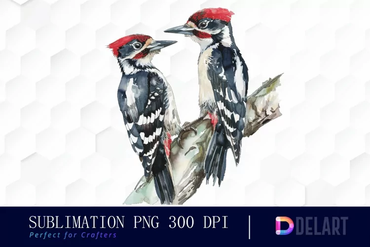 Woodpeckers Watercolor Clipart