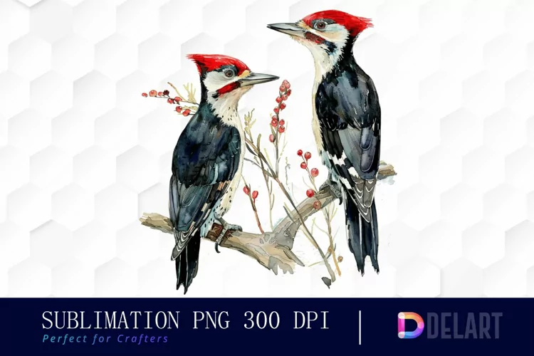 Woodpeckers Watercolor Clipart