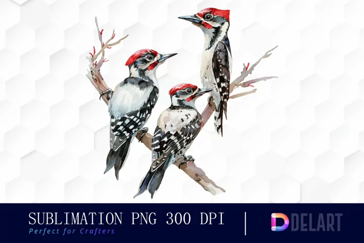 Woodpeckers Watercolor Clipart