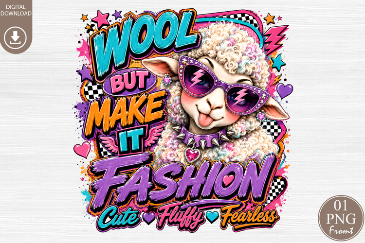 Wool But Make It Fashion PNG, Cute Sheep Sublimation