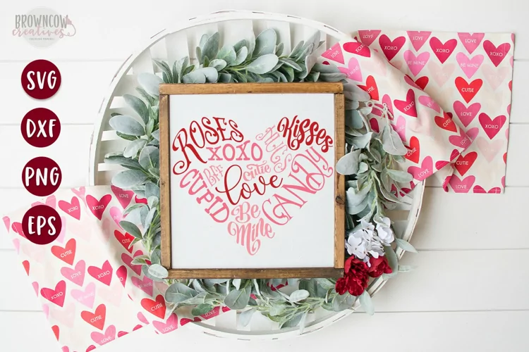 Valentine's Day Word Art SVG, Valentine's Day Word Heart