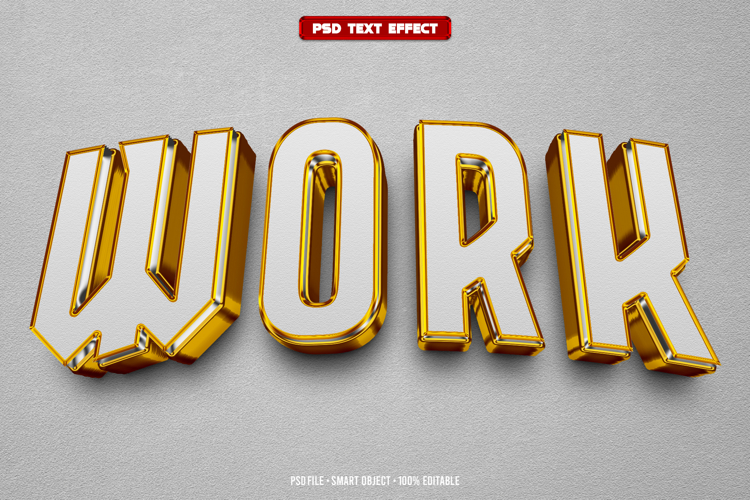 Work 3D editable text effect