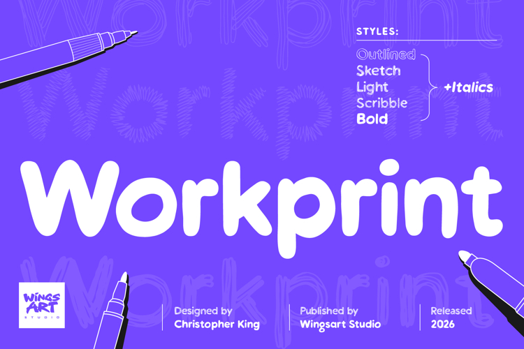 Workprint - A Hand-drawn Sans Serif Font
