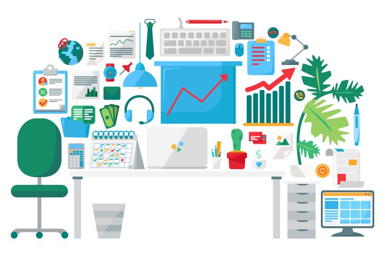 Workspace Solid 40 Office Vector Icons example image 1