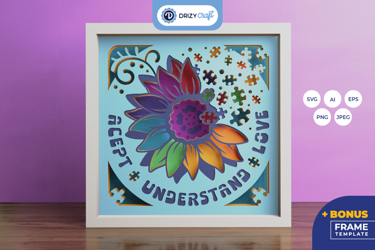 Accept, Understand and Love 3D Layered Papercut