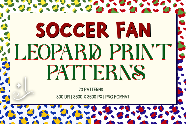 Soccer Fan Leopard Print Seamless Patterns