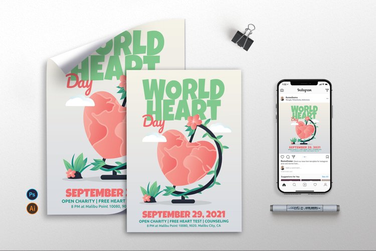 World Heart Day vol.2 - Flyer, Poster   Instagram GR