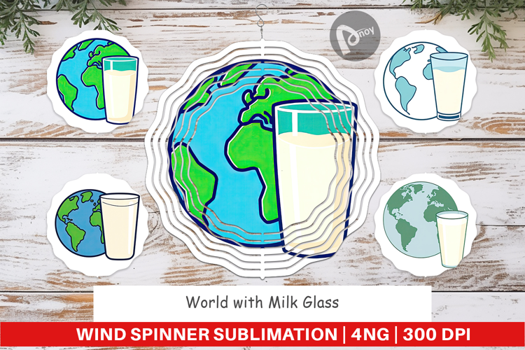 Wind Spinner World with Milk Glass