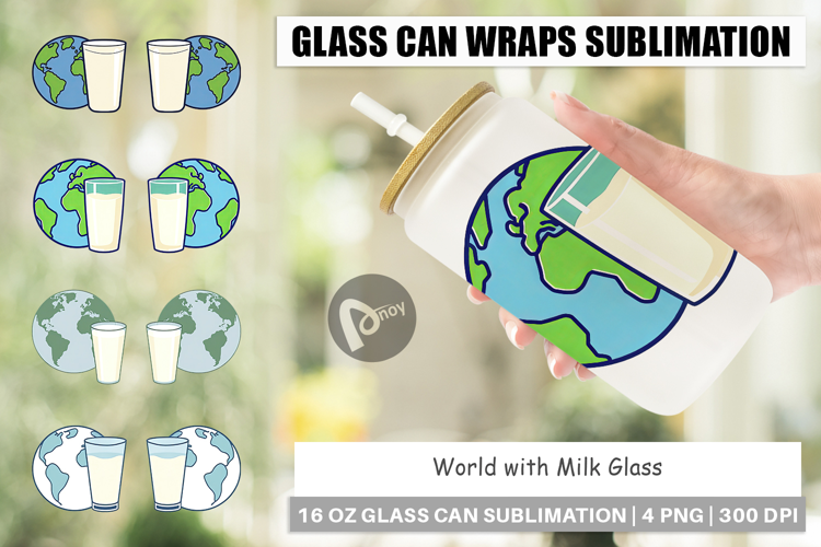 Glass Can World with Milk Glass