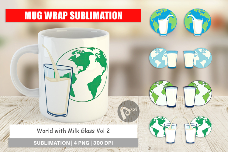 Mug Wrap World with Milk Glass