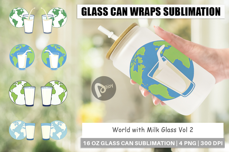 Glass Can World with Milk Glass