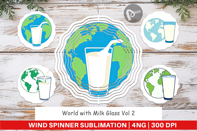 Wind Spinner World with Milk Glass