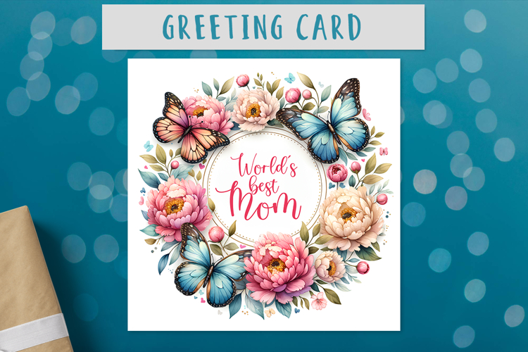 Worlds best mom card Mothers day card sublimation