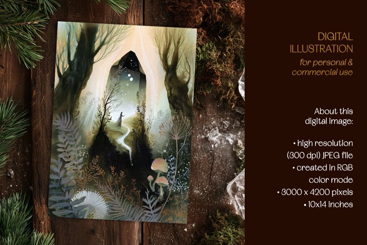 Mystical World Within a Crystal Illustration example image 1